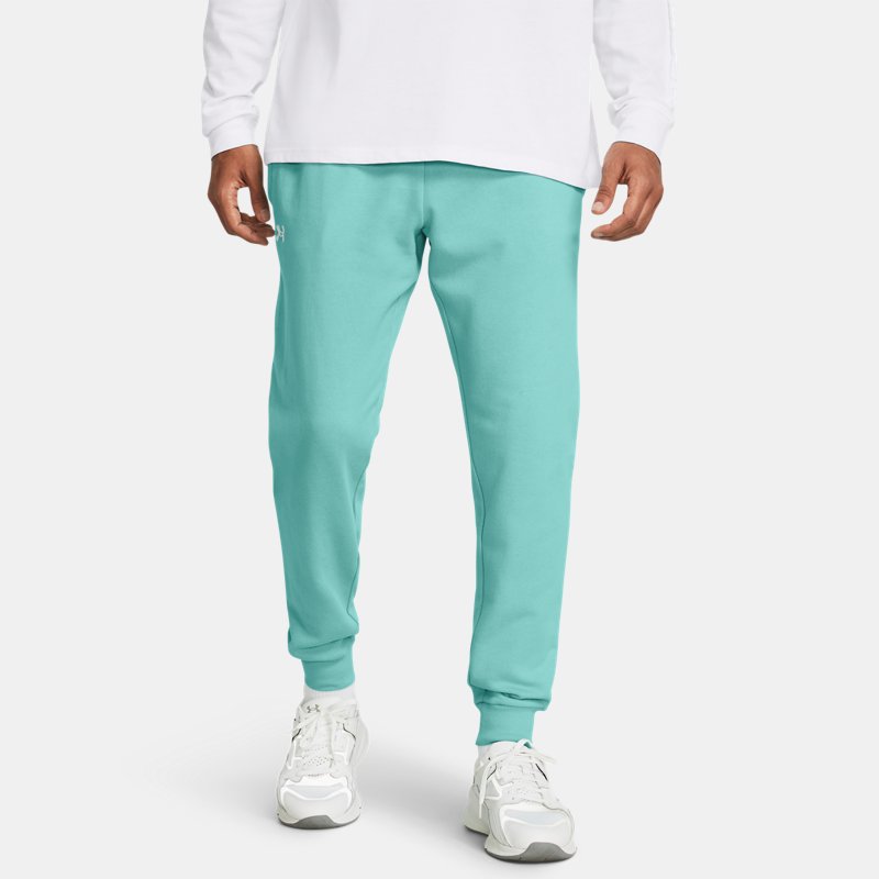 Men's Under Armour Rival Fleece Joggers Radial Turquoise / White L